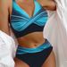 Women's Sexy Two Piece Swimsuit European American Style Cross Print Bikini Swimwear Huludao_ecoleips.com