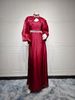 Verve MQ072 Muslim Women's Two-Piece Set With Rhinestones And Shiny Sequins Fashion Satin Abaya_ecoleips.com