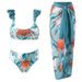 New Body-hugging Printed Sexy Chiffon Dress Two-piece Set_ecoleips.com