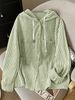 Plus Size Women's Long Sleeved Shirt Soft Light Blue And White Horizontal Stripes Casual Office Top_ecoleips.com