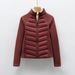 Pinghu Chixin Jacket New National Standard 90 Down Lightweight Stand Collar Women's Yoga Patchwork Solid Color Slim Fit_ecoleips.com
