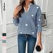 Women's V-Neck Valentine's Day Sweater With Heart Pattern Cozy Acrylic Knit Pullover Casual Long Sleeve Top_ecoleips.com