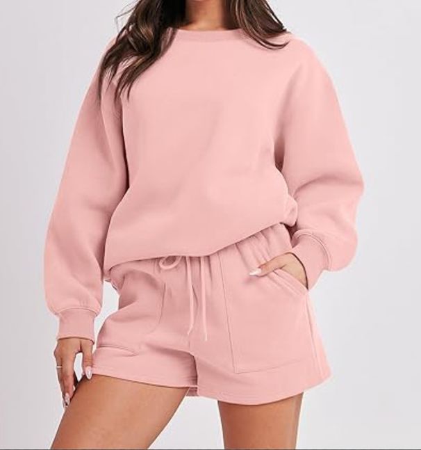 Women's Clothing Spring And Autumn Two Piece Set Three Quarter Pants Solid Color Sweater Pants Pocket Two Piece Set_ecoleips.com