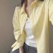New Dopamine Milk Yellow Pure Cotton Shirt, Women's Summer Stacking Loose Shirt, Jacket, And Sun Protection_ecoleips.com