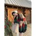 girl Quilted Color-Block Christmas Sweater Lazy New Autumn Winter Retro Loose Pullover Knitted Top Layered Wear_ecoleips.com