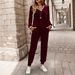 Women's Solid Color Two-Piece Set Casual Top And Pants Outfit for Everyday Wear Minimalist Comfort Maximum Style_ecoleips.com
