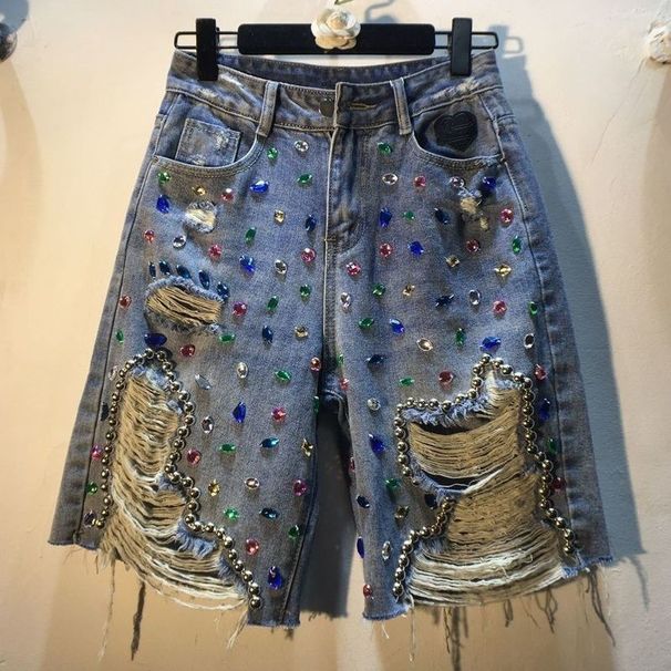 Women's Clothing High Waist Denim Shorts Women Summer New Slim Fit Versatile Ripped Tassel Hot Pants Trend_ecoleips.com