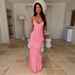 Women's Backless Halter V Neck Maxi Dress Off Shoulder Wavy Fitted Side Slit Spring Summer Fashion_ecoleips.com