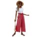 Suitable For All Seasons 2024 New Women's Summer Elastic Waist Solid Color Cotton Linen Belt Wide Leg Loose Cropped Pants For Women_ecoleips.com