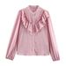 Women's Clothing Women's Striped Layered Blouse Style Clothing Long Sleeve For Formal & Casual For Women_ecoleips.com