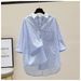 Men's Light Blue Striped Relaxed Fit Long Sleeve Shirt – Casual Oversized Button Down With Chest Pocket_ecoleips.com
