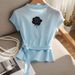 Women's Clothing Summer Unique Sweet Hot Girl Slim Ice Silk Knit Top Design Small Super Beautiful Short Sleeve Women_ecoleips.com