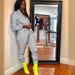 Women's Sexy Reflective Button Two Piece Set Autumn New Pant Sets_ecoleips.com