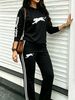Women's Autumn Fashionable Versatile Comfortable Loose Fitting Tiger Logo Print Two Piece Set Hoodie And Pants_ecoleips.com