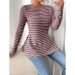 Spring/Summer Striped Fashion T-Shirt With Slimming Effect, Versatile Design, Plus-Size Women's Top_ecoleips.com