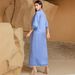 Women's Clothing Embroidered Silver Feather Edge Robe Jalibaya Dress_ecoleips.com