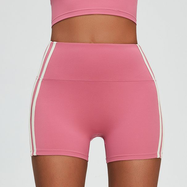 Women's Clothing Yoga Shorts High Waist Tight Sports Hip Lifting Hot Pants Contrast Color Breathable Quick Drying Running Fitness Shorts_ecoleips.com