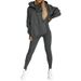 Women's Clothing Women's Sports Casual Hooded Sweatshirt Thickened Thread Slim Vest Pants Three Piece Set_ecoleips.com