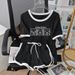 Women's Slim-Fit Sporty Shorts & Contrast Collar T-Shirt Set – Lightweight Summer Outfit With Breathable Fabric_ecoleips.com