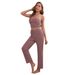 Voya Women's Fashion Sexy Home Fashion Set Autumn/Winter Solid Color Loose Comfortable 3-Piece Set For Women_ecoleips.com