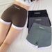 Women's Safety Pants Anti-Exposure No Curling Leggings Thin Outer Wear Solid Color Shark Pants Three Quarter Shorts For Summer_ecoleips.com