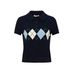 Women's Clothing French Casual Preppy Style Diamond Pattern Short Sleeved Knit Top Fashionable Summer Knitwear_ecoleips.com