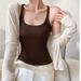 plus Size Cotton Knit Camisole White Tank Top Women's Sexy Form-Fitting Spring Summer Top_ecoleips.com