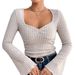 Voya Ladies' Elegant Style T-shirt With Square Collar And Flared Sleeves For Spring And Summer, Slim Fit Long Sleeved Top For Ladies_ecoleips.com