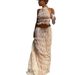 Summer Backless Dress With Pleated Lace And Ruffled Trim, Long Skirt Set_ecoleips.com