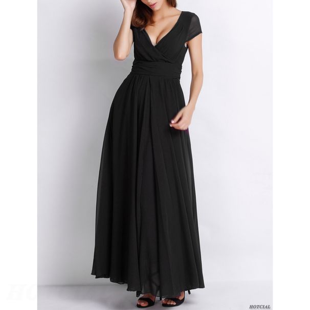 Women Ladies Clothing Short-Sleeve Sexy Club Boho Beach Dress Lady Summer Deep V Neck Party Long Maxi Dress Women_ecoleips.com