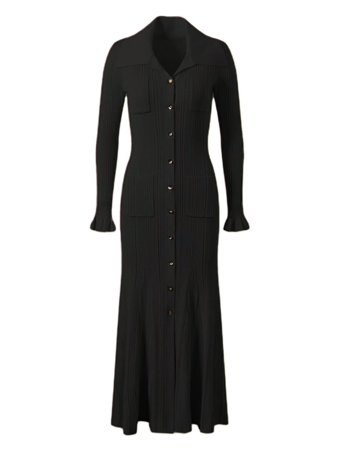 Family French Style Women's Long Dress Elegant A-Line Mid Length Slim Waist Long Sleeve Autumn Winter New_ecoleips.com