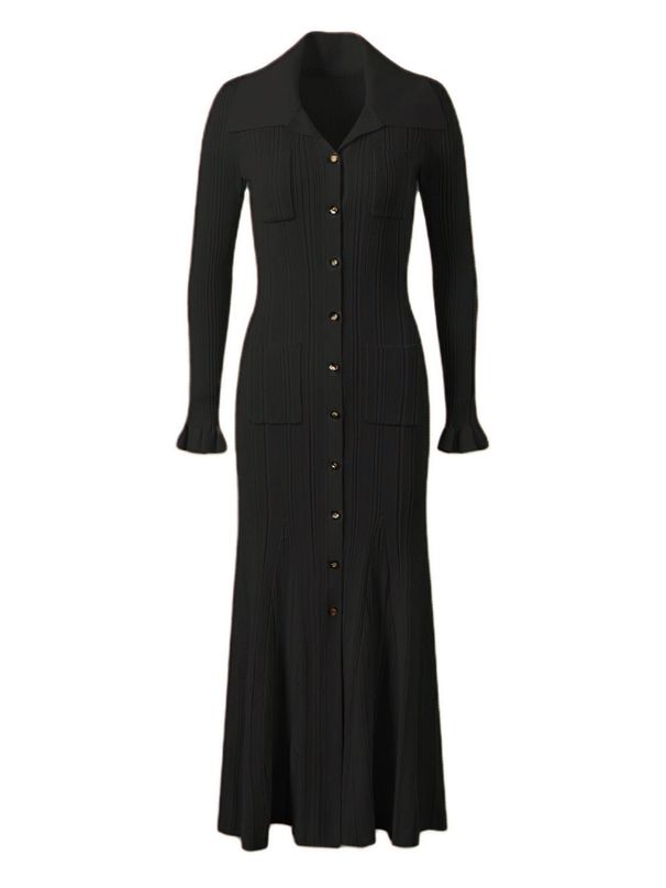 Family French Style Women's Long Dress Elegant A-Line Mid Length Slim Waist Long Sleeve Autumn Winter New_ecoleips.com