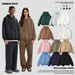 American Trendy Brand New Fleece Hooded Sweatshirt With Cuffs And Plush Casual Sweatshirt Suit_ecoleips.com