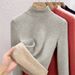 Women's Clothing Cashmere & Silk Thermal Base Layer Turtleneck Top - Soft Fleece-Lined Winter Warm Long Sleeve Shirt (High/Mid/Stand Collar Options)_ecoleips.com