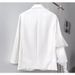 Women’s White Ruffle Detail Blazer – Single-Breasted Mesh Splicing Jacket (S/M/L, White/Black)_ecoleips.com