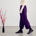Women's Slimming Elastic Waist Casual Pants Purple Loose Fitting Versatile Comfortable Bottoms_ecoleips.com