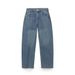 Women's Denim Jacket & Low-Rise Jeans Set - Balloon Sleeve Crop Jacket & Straight Leg Pants - Urban Casual Outfit For Streetwear & Office (XS/S/M/L)_ecoleips.com