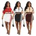 Women's High-Waisted Bodycon Skirt Pants – Retro Color-Block Mini Skirt For Fall/Winter (S-Xl, Black/White/Beige/Red)_ecoleips.com