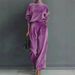 Autumn/Winter Women's High-End Knitted Two-Piece Set Long Sleeved Top with Wide Leg Pants Fashionable European And American Style_ecoleips.com
