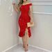Women's Off Shoulder Sequin Mermaid Hem Bodycon Midi Dress – Elegant Party Gown_ecoleips.com