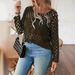 2026 Cross-Border Spring/Summer New European American Hollow Out Off-Shoulder Long-Sleeve Top For , ,_ecoleips.com