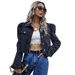 Women’s Clothing Fashion lapel denim casual short jacket autumn and winter_ecoleips.com