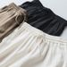 Suitable For All Seasons Very Cool Summer Breathable Draped Lyocell Linen Elastic High Waist Straight Casual Wide Leg Pants For Women_ecoleips.com
