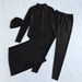 Full-Coverage Rash Guard Swimwear Set – Long Sleeve UPF 50+ & Swim Leggings (S-XL) – Modest Surfing/Beach Outfit (Floral/Geometric Prints)_ecoleips.com