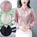 New Chinese-Style Traditional Chinese Top, Spring Black Fungus Edge Button-Up Long-Sleeved T-Shirt, Design Sense, Niche_ecoleips.com