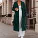2025 Autumn Winter New Long Pocket Hooded Woolen Cardigan Coat_ecoleips.com