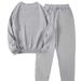 Women's Clothing Women's Fleece Lined Sweatshirt Set Style Two Piece Crew Sweatshirt Neck Casual Printed Sweatshirt_ecoleips.com