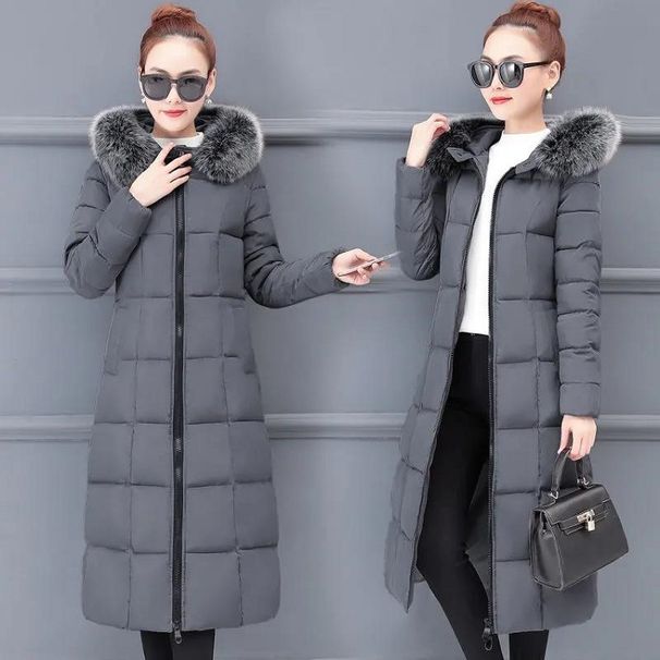 "Knee-Length Winter Coat For Women – Slim-Fit Cotton Parka With Thickened Warmth"_ecoleips.com