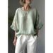 Women's Clothing Solid Color Comfortable Linen Top For Women Round Neck Drop Shoulder Loose Fit Slimming Plus Size_ecoleips.com