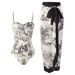 Women's Clothing New One Piece Swimsuit For Women, Tight Fitting, Slimming, Retro Strapped Sunscreen Long Skirt, Two Piece Hot Spring Swimsuit_ecoleips.com